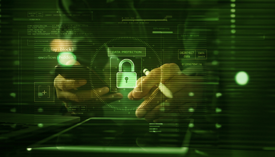 Business financial dashboard displaying analytics and security data